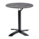 ZAP Extrema complete dining table with black marble top and Spaceguard Deluxe black flip top base, modern and elegant design.