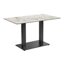 ZAP Extrema dining table with white Carrara marble top and black Anzio base, rectangular shape, modern design, large size