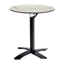 ZAP Extrema Complete dining table with white Carrara marble top and black flip top Spaceguard Deluxe base