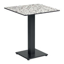 ZAP Extrema complete dining table with mixed terrazzo tabletop and Anzio black square base, modern and stylish kitchen furniture