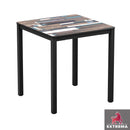 Extrema Black 4 Leg Square Dining Table - Driftwood - NWOF