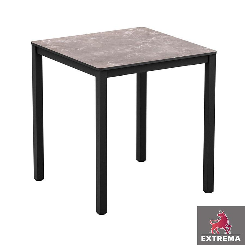 Extrema Black 4 Leg Square Dining Table - Marble - NWOF
