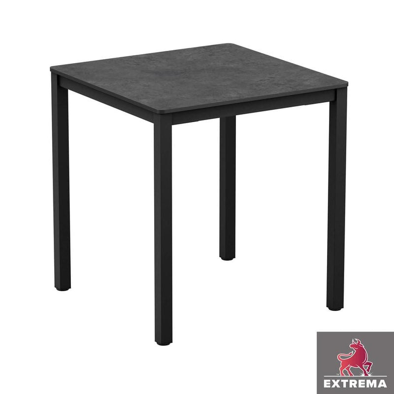 Extrema Black 4 Leg Square Dining Table - Metallic Anthracite - NWOF