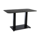 Black Extrema Premium dining table with a rectangular Black Moon tabletop and Anzio Black base by ZAP.