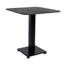 Extrema Premium black moon dining table with Anzio black base, square shape, modern design, and smooth surface.