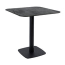 Black Extrema Premium dining table with a sleek black moon top and Boston black base, featuring square shape and rounded edges.