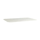 White marble Extrema Premium rectangular table top by ZAP, showcasing a smooth, polished surface with elegant natural marble veining.