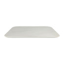 White marble Extrema Premium square table top by ZAP, showcasing a sleek, polished surface with natural marble veining.