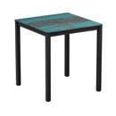 Extrema Black 4 Leg Square Dining Table - Vintage Teal - NWOF
