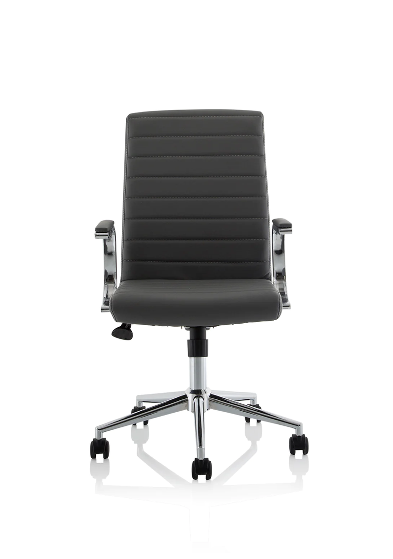 Ezra Executive Grey Leather Chair - NWOF