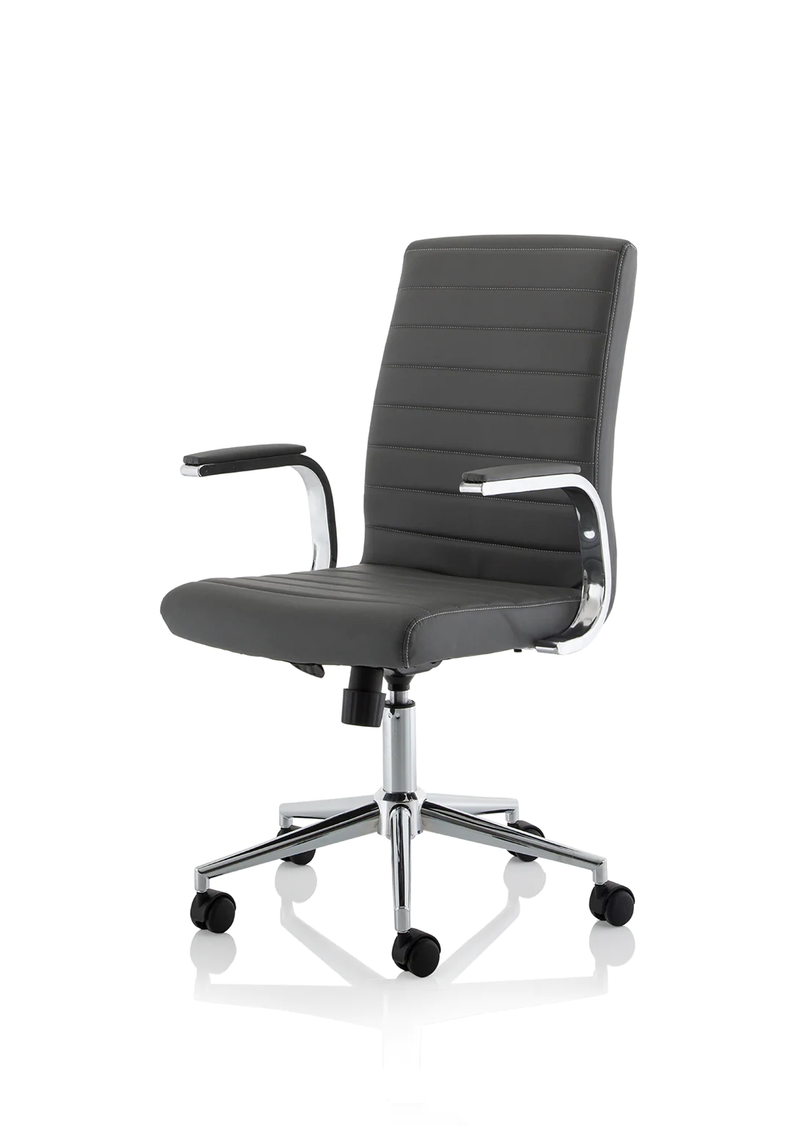 Ezra Executive Grey Leather Chair - NWOF