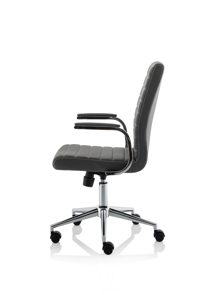 Ezra Executive Grey Leather Chair - NWOF