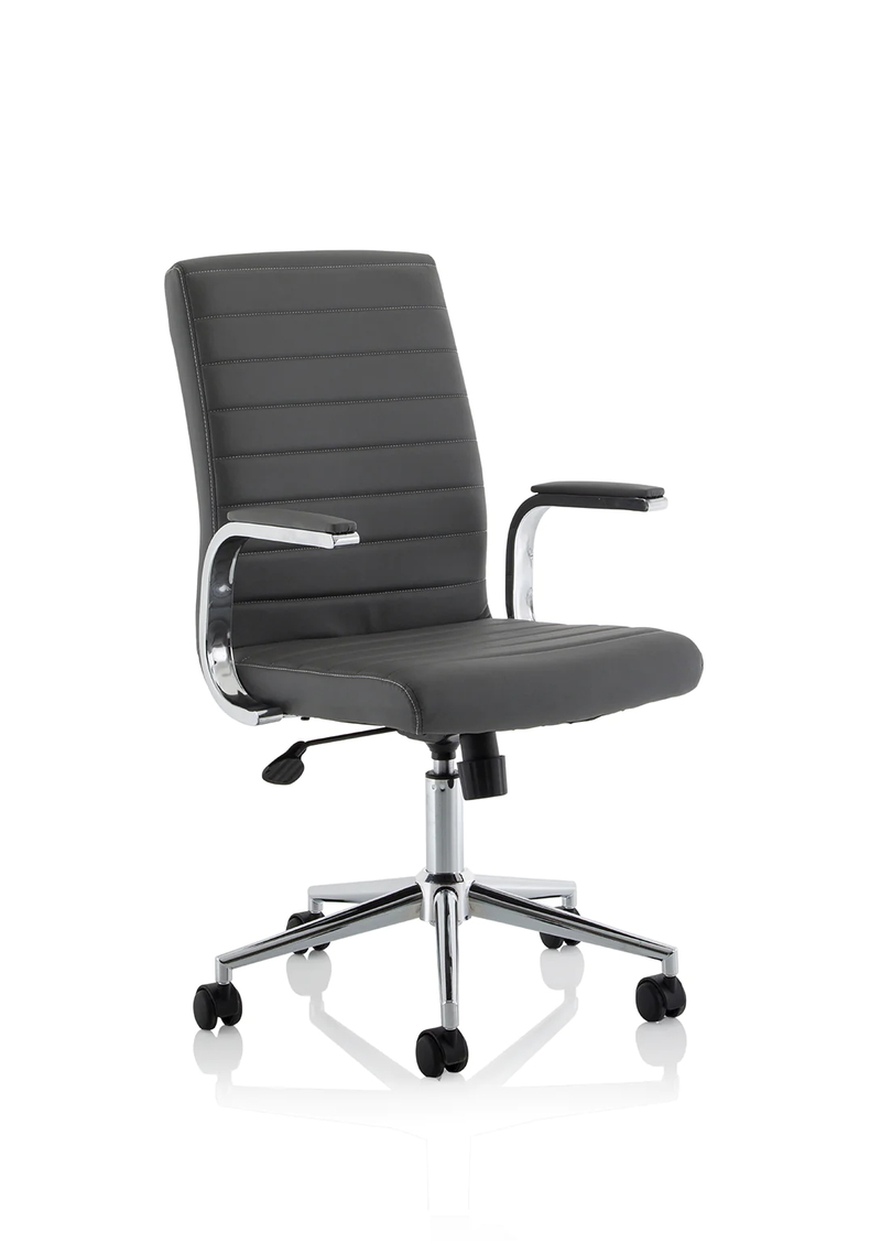 Ezra Executive Grey Leather Chair - NWOF