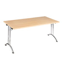 Versa Folding Rectangular Table With Tubular Chrome Frame - Beech - NWOF