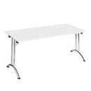 Versa Folding Rectangular Table With Tubular Chrome Frame - White - NWOF