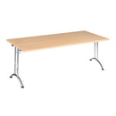 Versa Folding Rectangular Table With Tubular Chrome Frame - Beech - NWOF