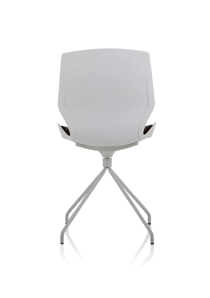 Florence Spindle White Frame Fabric Seat Visitor Chair - NWOF