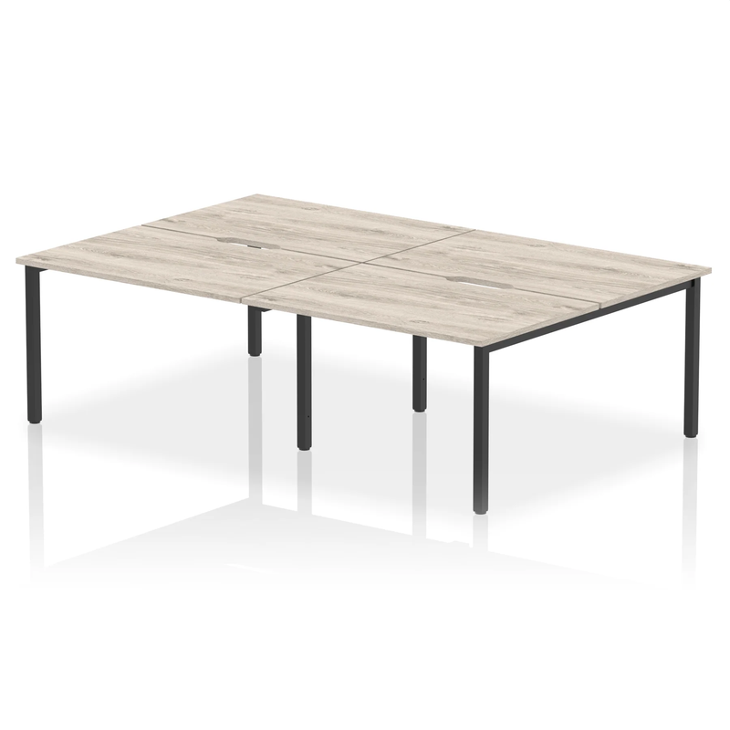 Evolve Plus B2B 4 Person Bench Desk - Grey Oak