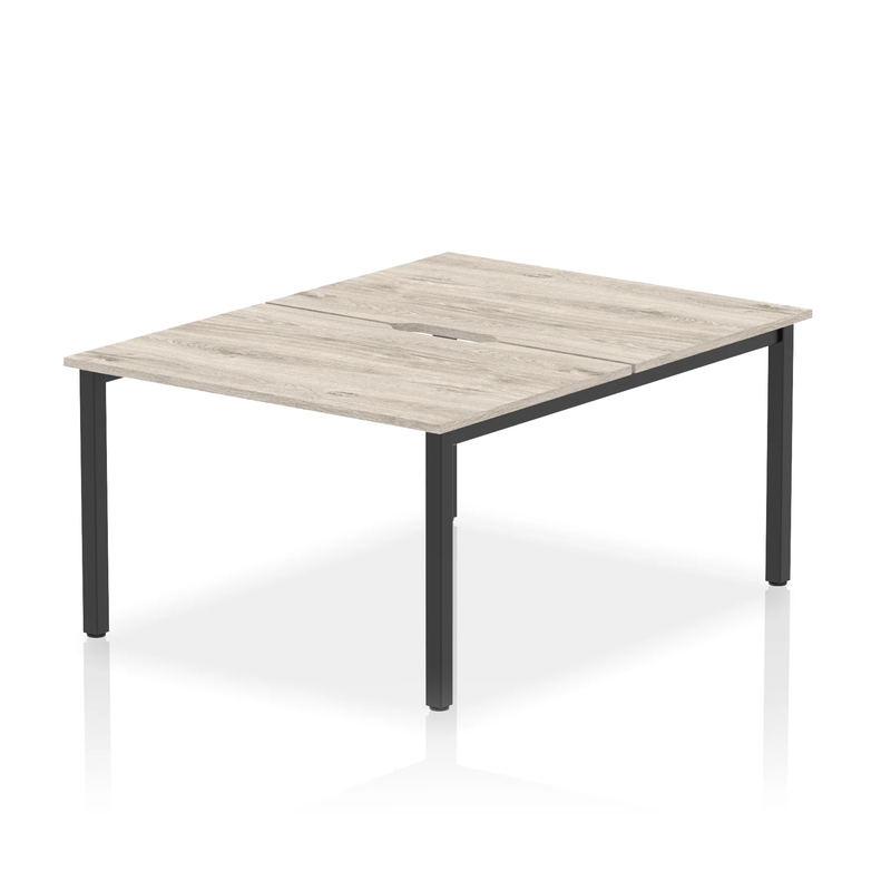 Evolve Plus B2B 2 Person Bench Desk - Grey Oak