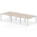 Evolve Plus B2B 6 Person Bench Desk - Grey Oak - NWOF