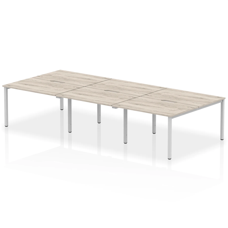 Evolve Plus B2B 6 Person Bench Desk - Grey Oak