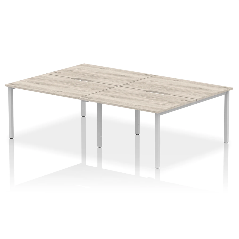 Evolve Plus B2B 4 Person Bench Desk - Grey Oak