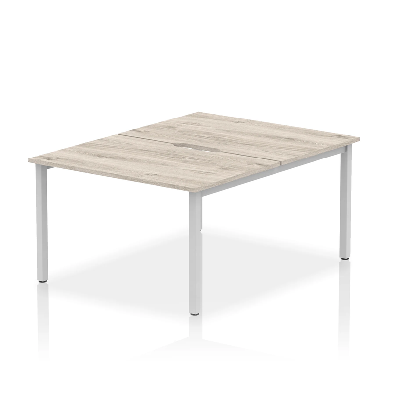 Evolve Plus B2B 2 Person Bench Desk - Grey Oak