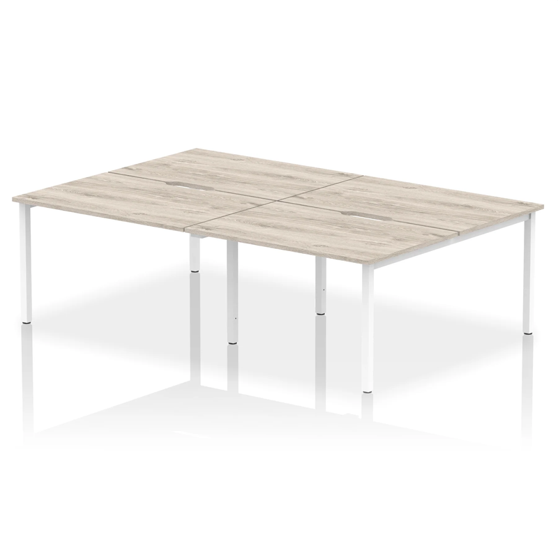 Evolve Plus B2B 4 Person Bench Desk - Grey Oak