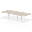 Evolve Plus B2B 6 Person Bench Desk - Grey Oak - NWOF