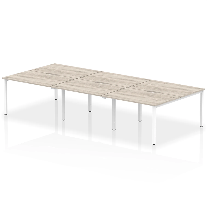 Evolve Plus B2B 6 Person Bench Desk - Grey Oak