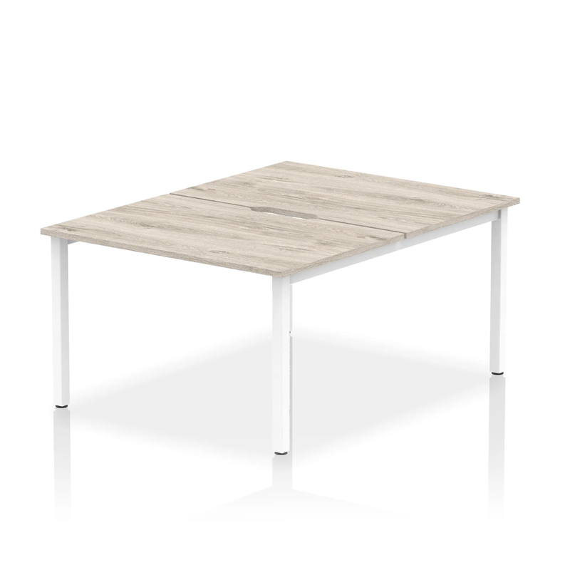 Evolve Plus B2B 2 Person Bench Desk - Grey Oak