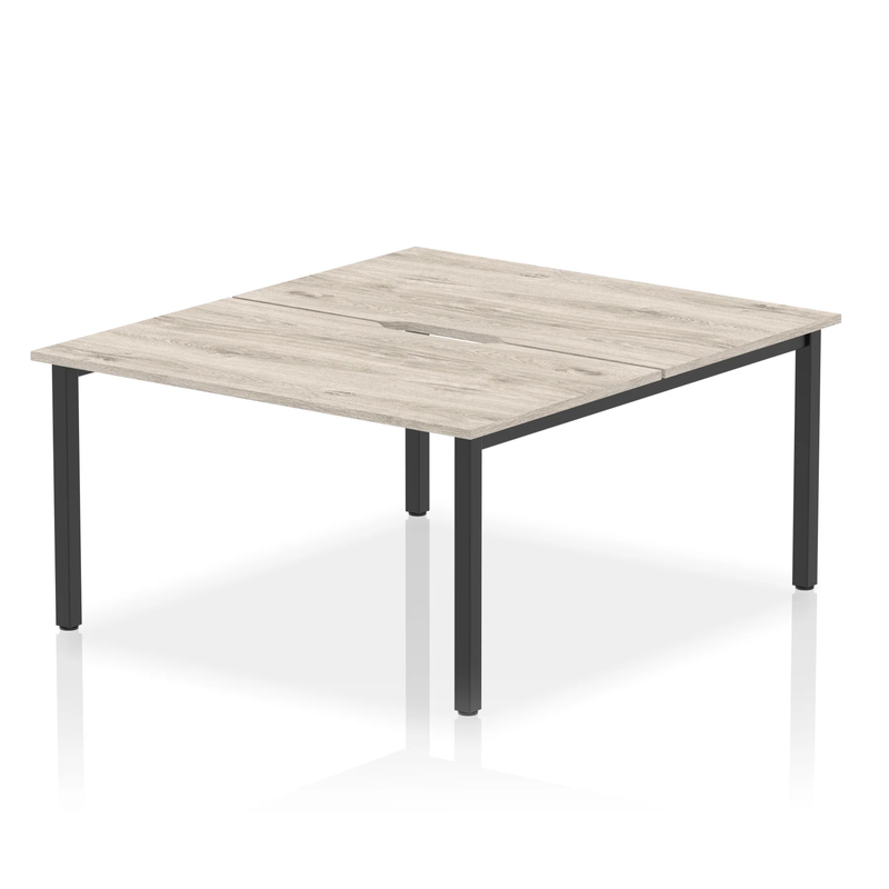 Evolve Plus B2B 2 Person Bench Desk - Grey Oak