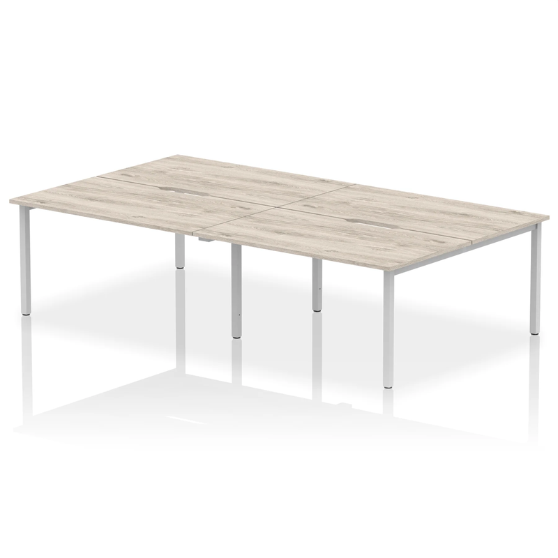 Evolve Plus B2B 4 Person Bench Desk - Grey Oak