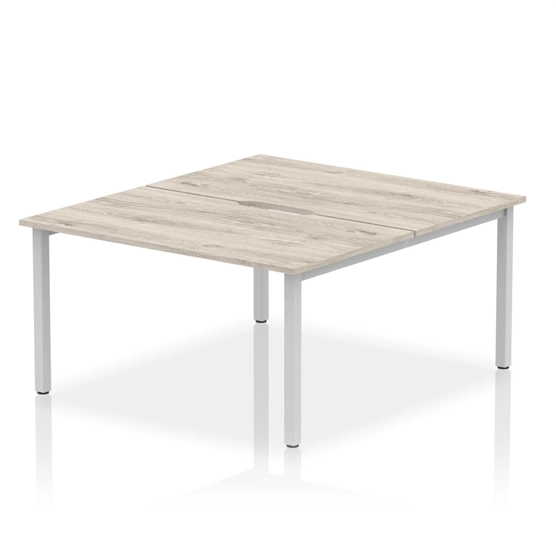 Evolve Plus B2B 2 Person Bench Desk - Grey Oak