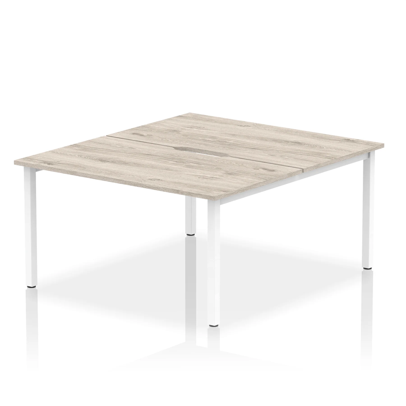 Evolve Plus B2B 2 Person Bench Desk - Grey Oak