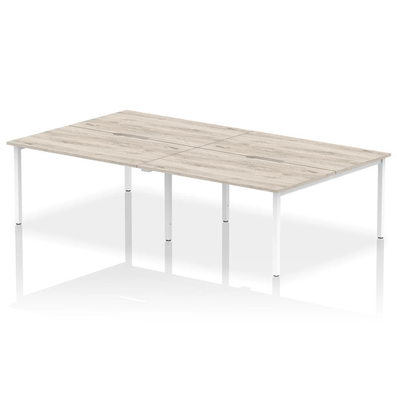 Evolve Plus B2B 4 Person Bench Desk - Grey Oak