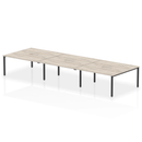 Evolve Plus B2B 6 Person Bench Desk - Grey Oak - NWOF