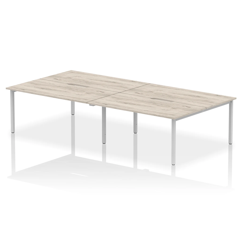 Evolve Plus B2B 4 Person Bench Desk - Grey Oak