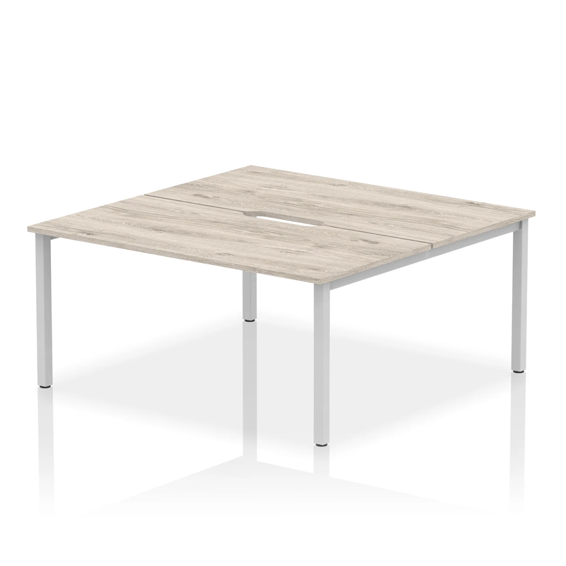 Evolve Plus B2B 2 Person Bench Desk - Grey Oak