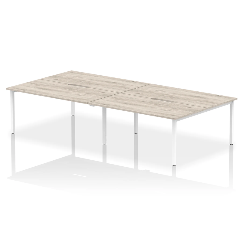 Evolve Plus B2B 4 Person Bench Desk - Grey Oak