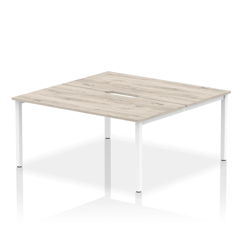 Evolve Plus B2B 2 Person Bench Desk - Grey Oak