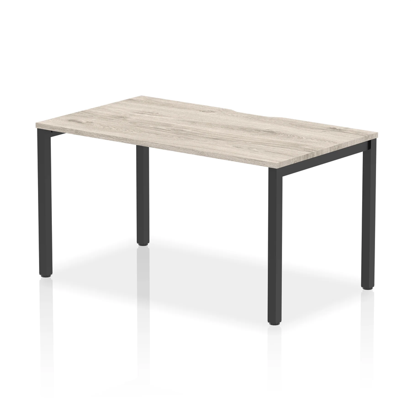 Evolve Plus Single Starter Bench Desk - Grey Oak