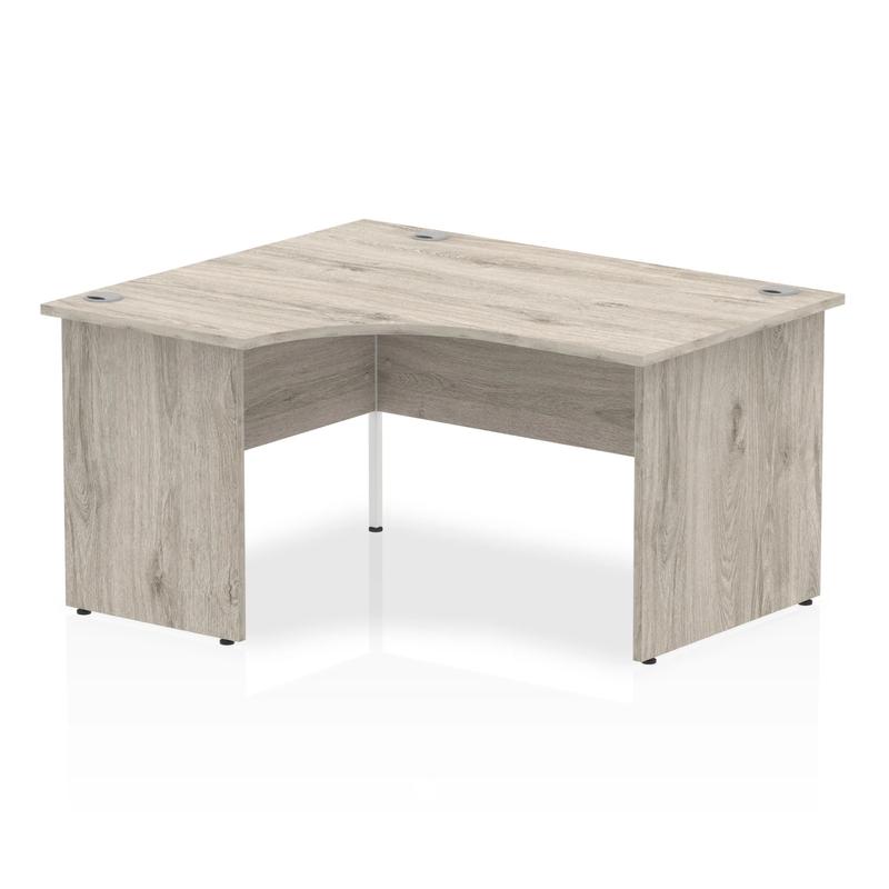 Impulse Crescent Desk With Panel End Leg - Grey Oak - NWOF
