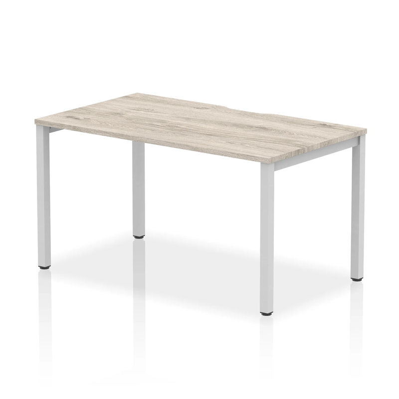 Evolve Plus Single Starter Bench Desk - Grey Oak