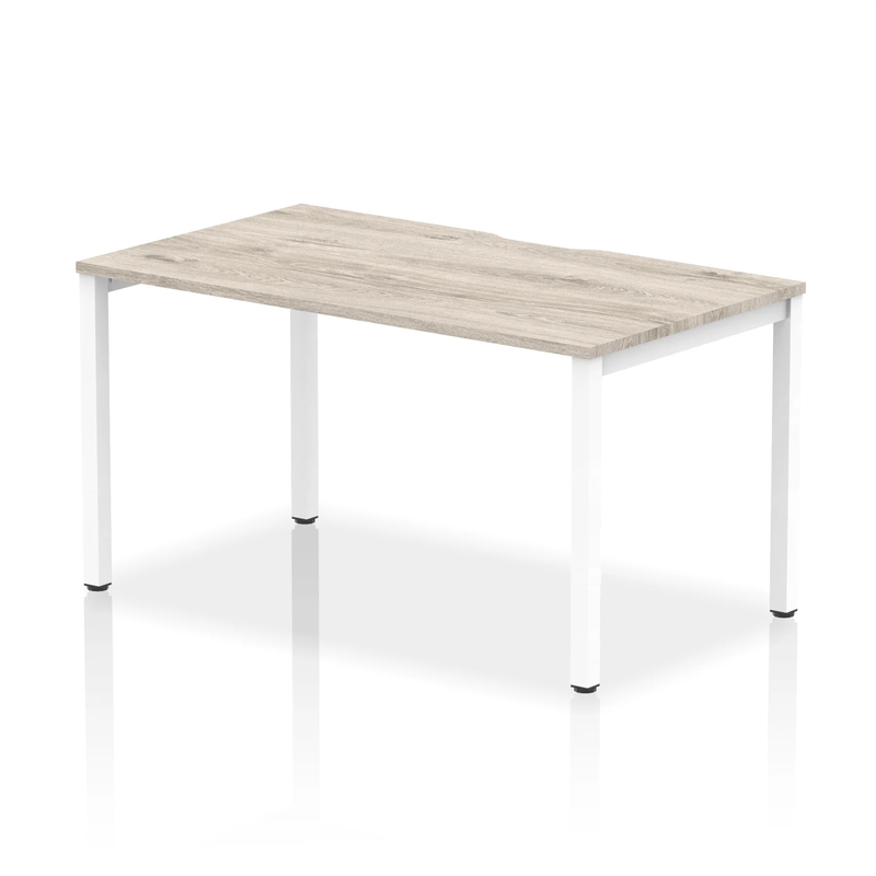 Evolve Plus Single Starter Bench Desk - Grey Oak