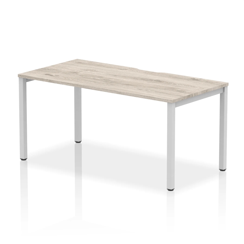 Evolve Plus Single Starter Bench Desk - Grey Oak