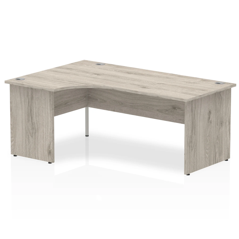 Impulse Crescent Desk With Panel End Leg - Grey Oak - NWOF
