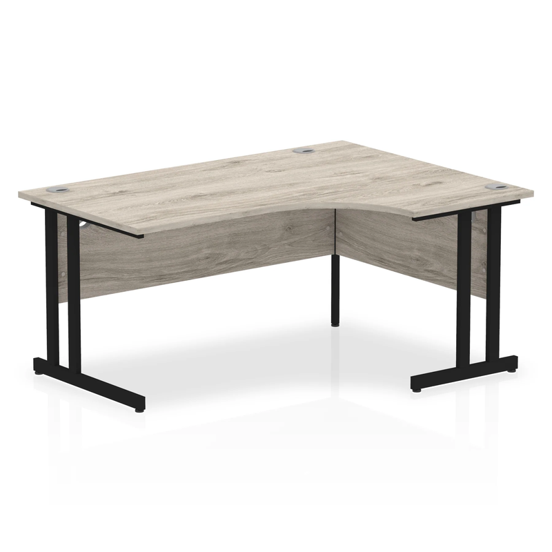 Impulse Crescent Desk With Cantilever Leg - Grey Oak - NWOF