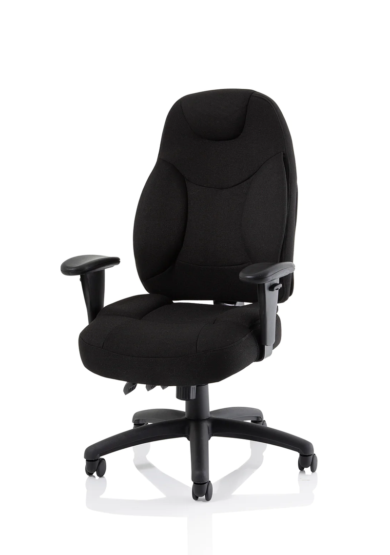 Galaxy Task Operator Chair Black Fabric With Arms - NWOF