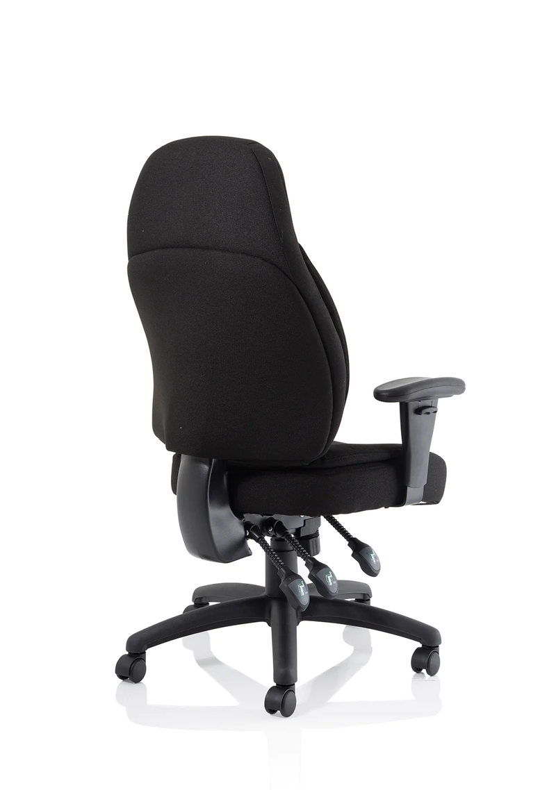 Galaxy Task Operator Chair Black Fabric With Arms - NWOF